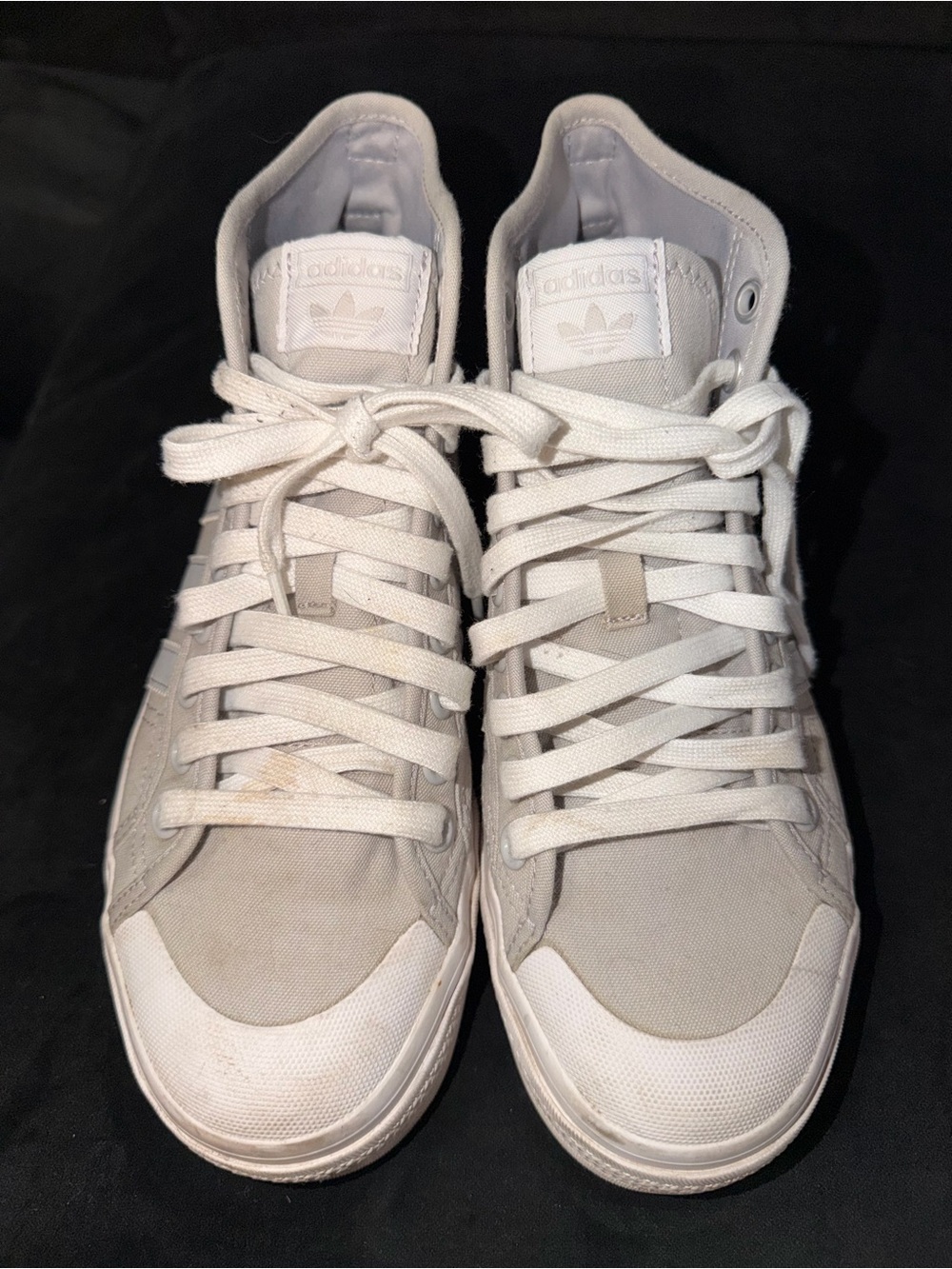 adidas Women's High-Top platform Sneakers in Light Gray and White